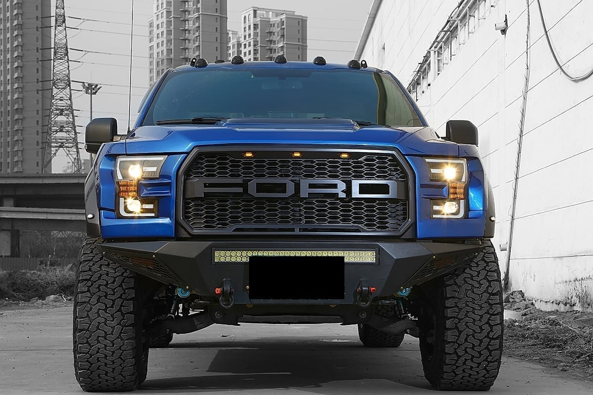 15-17 Ford F150 / 17-20 Ford F150 Raptor LUXX-Series LED Projector Headlights Jet Black - Image 6