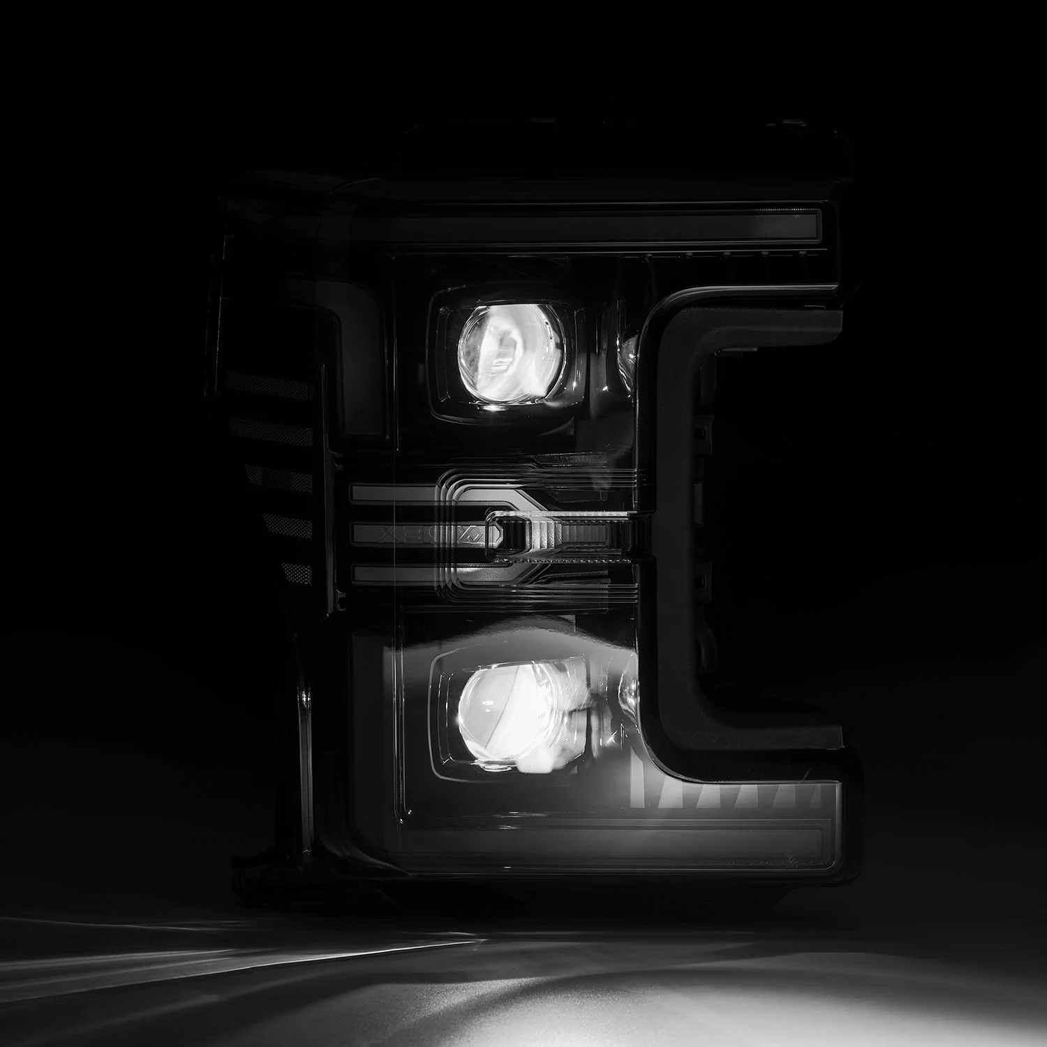 17-19 Ford Super Duty MKII LUXX-Series LED Projector Headlights Alpha-Black - Image 9