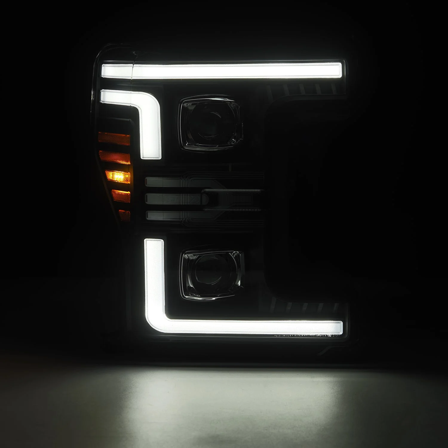 17-19 Ford Super Duty MKII LUXX-Series LED Projector Headlights Black - Image 6