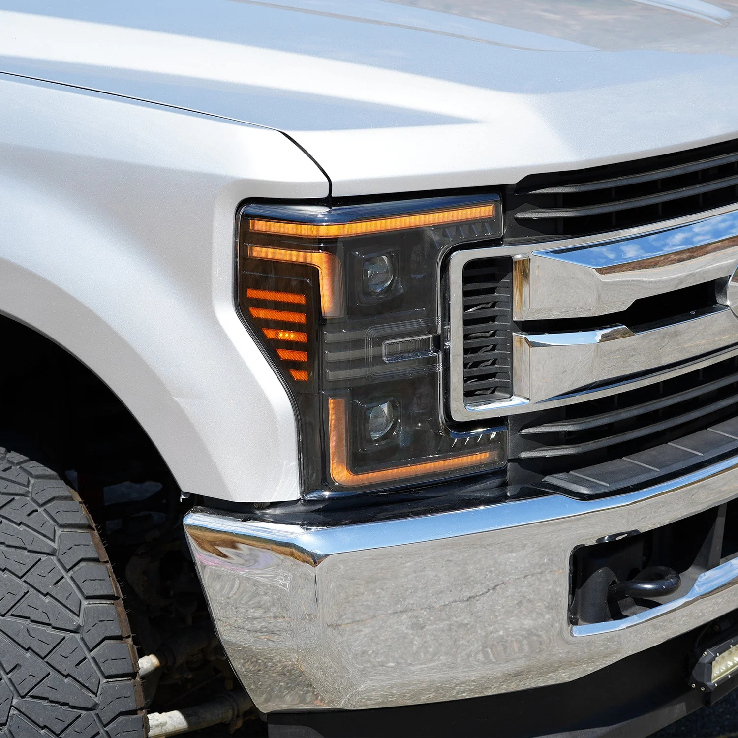 17-19 Ford Super Duty MKII PRO-Series Halogen Projector Headlights Black - Image 6