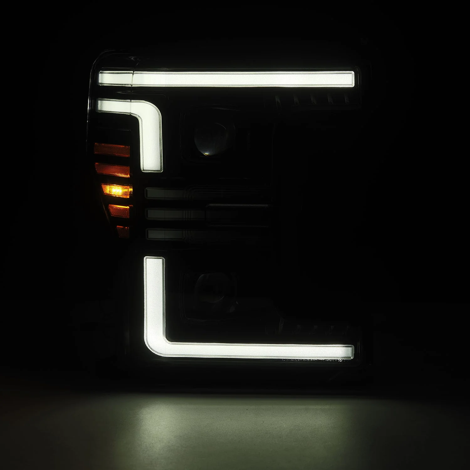 17-19 Ford Super Duty MKII PRO-Series Halogen Projector Headlights Black - Image 8