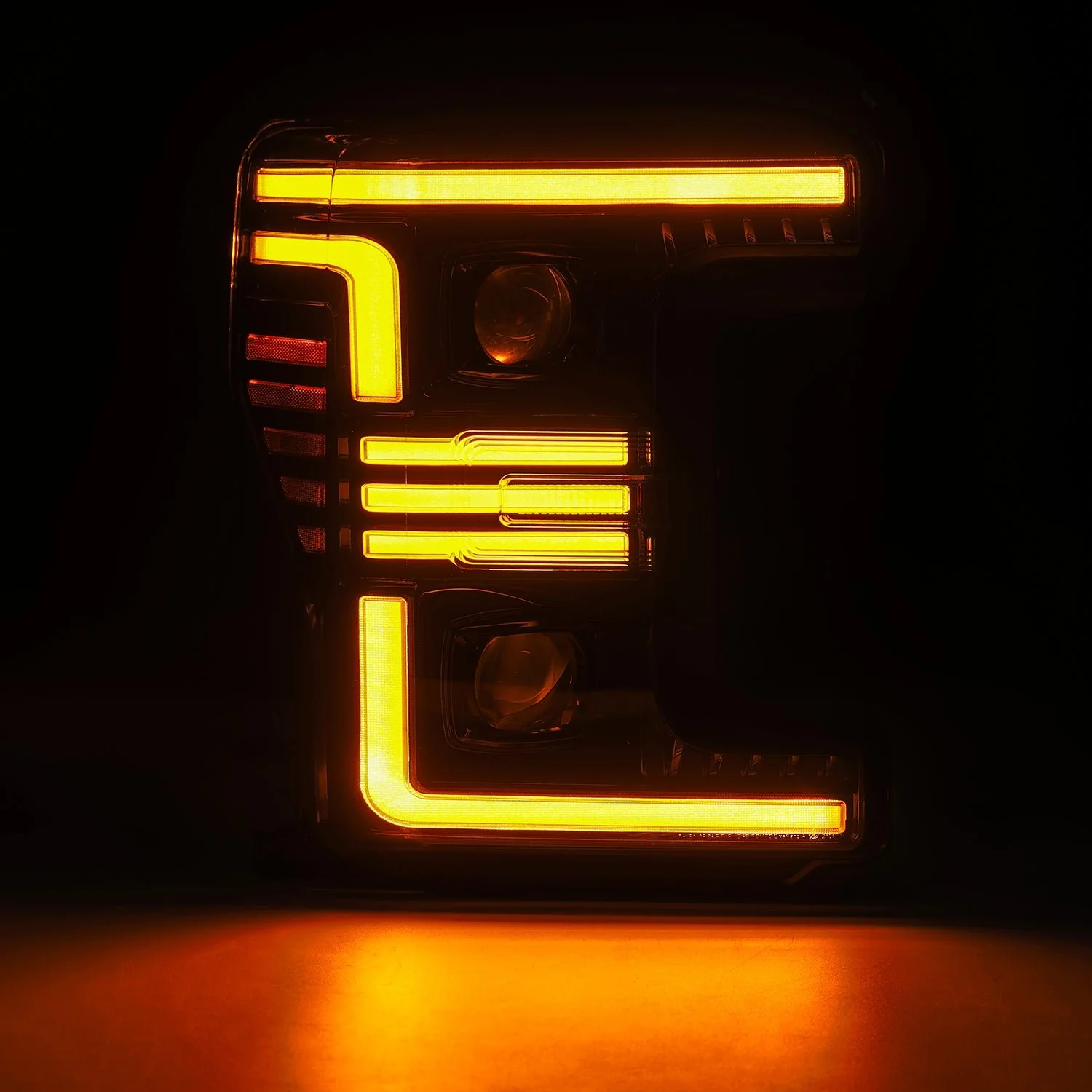 17-19 Ford Super Duty MKII PRO-Series Halogen Projector Headlights Black - Image 9