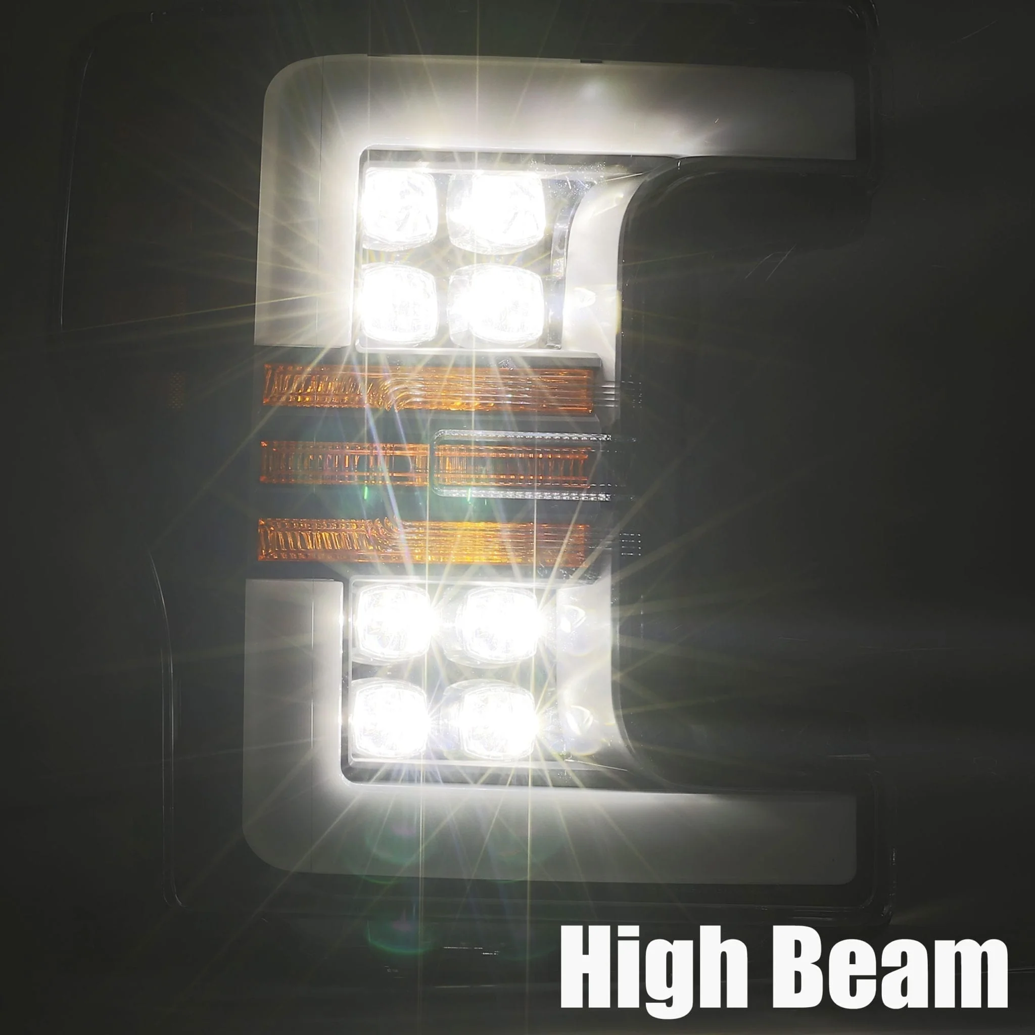 17-19 Ford Super Duty NOVA-Series LED Projector Headlights Black - Image 7