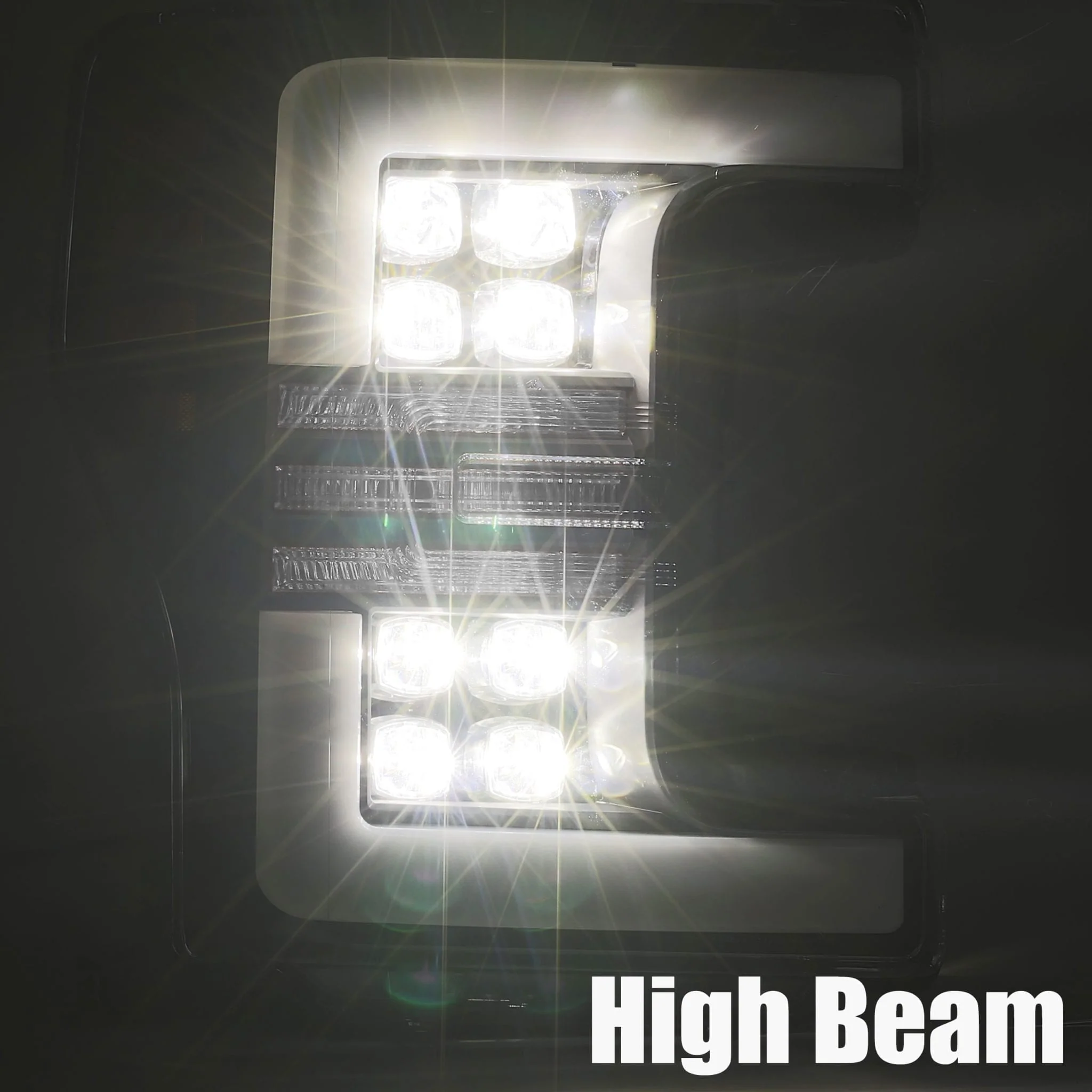 17-19 Ford Super Duty NOVA-Series LED Projector Headlights Chrome - Image 6