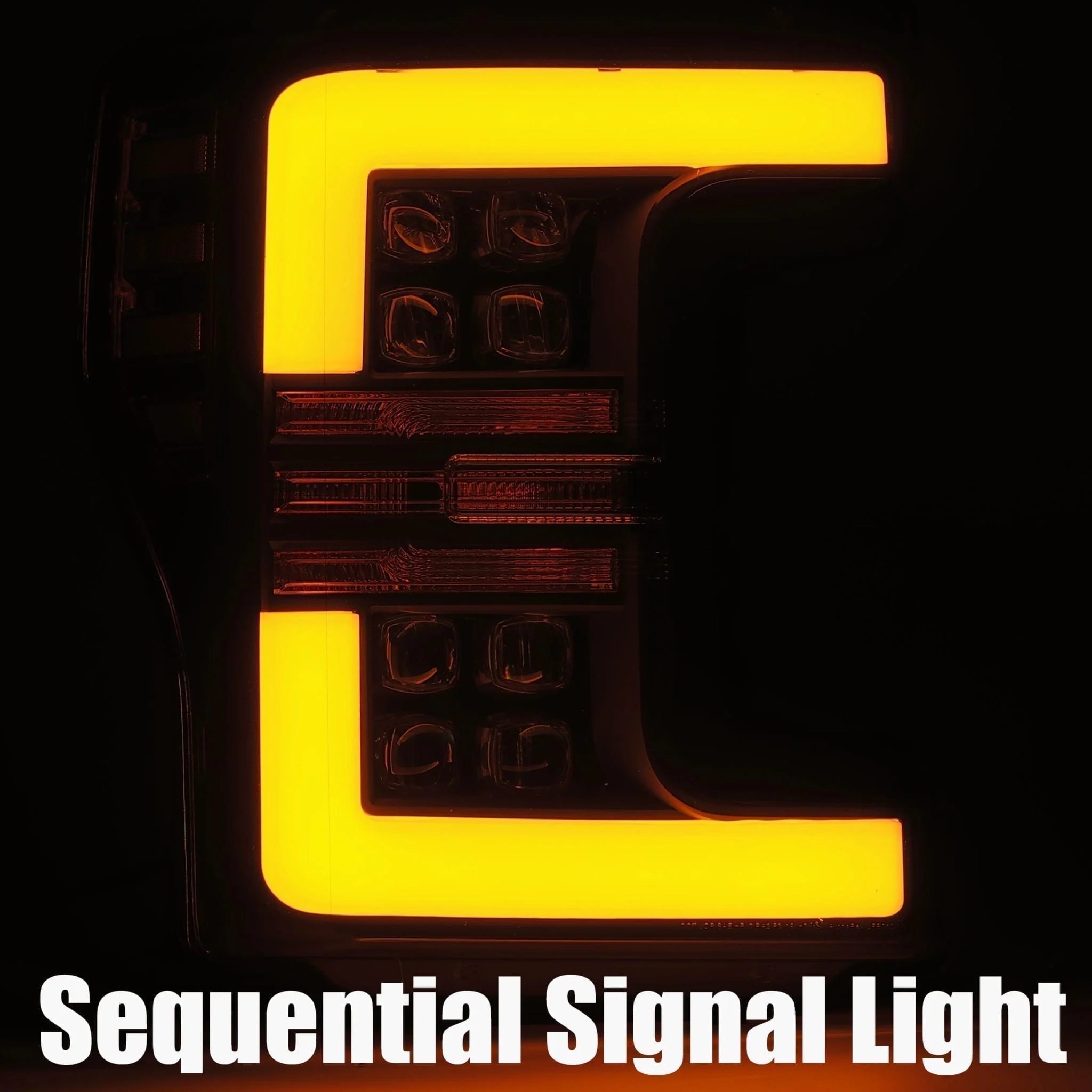 17-19 Ford Super Duty NOVA-Series LED Projector Headlights Jet Black - Image 5