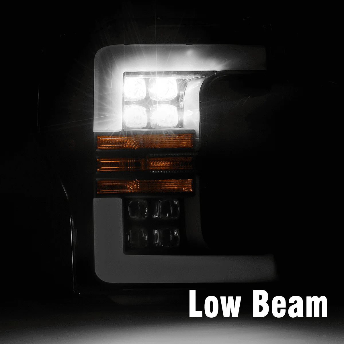 17-19 Ford Super Duty NOVA-Series LED Projector Headlights Jet Black - Image 6