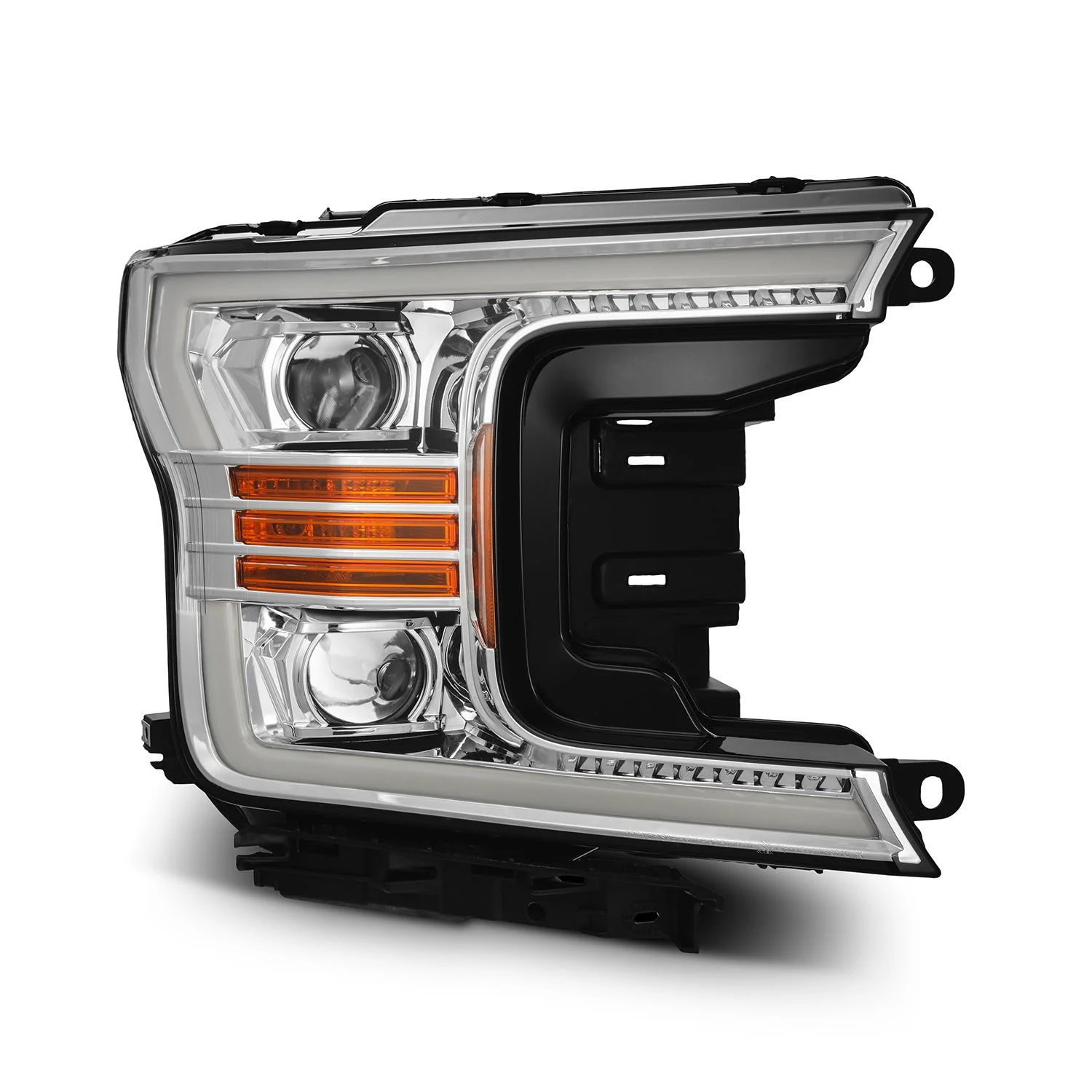 18-20 Ford F150 PRO-Series Halogen Projector Headlights Chrome - Image 16