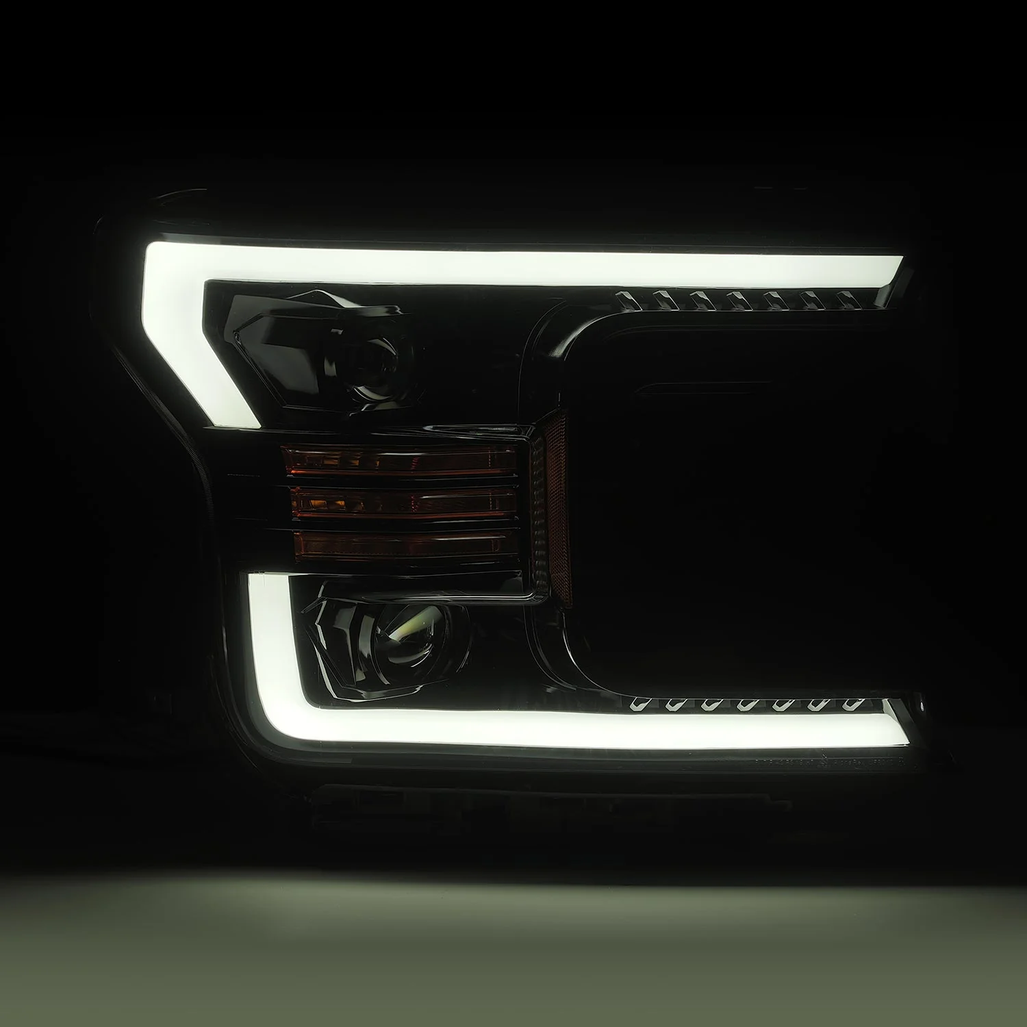 18-20 Ford F150 LUXX-Series LED Projector Headlights Jet Black - Image 3