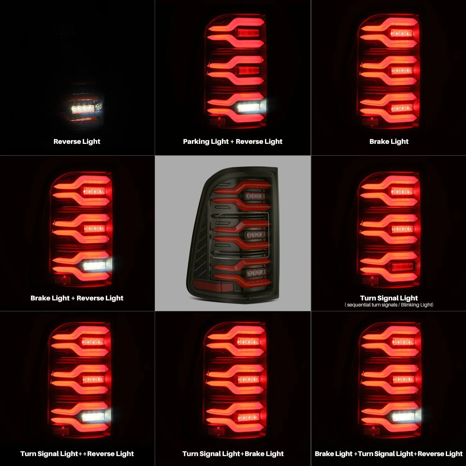 19-24 Ram 1500 LUXX-Series LED Tail Lights Black-Red - Image 7