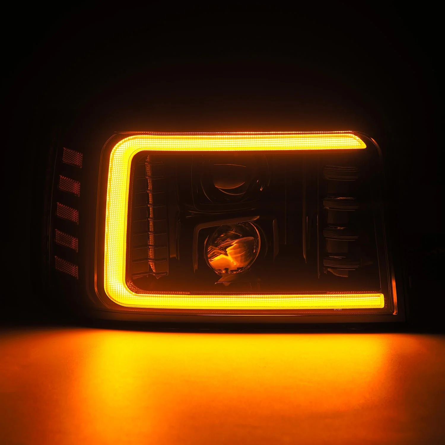 92-96 Ford F-Series/Bronco LUXX-Series LED Projector Headlights Alpha-Black - Image 12