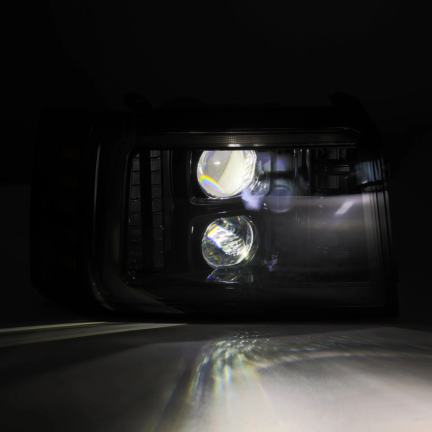 92-96 Ford F-Series/Bronco LUXX-Series LED Projector Headlights Alpha-Black - Image 13