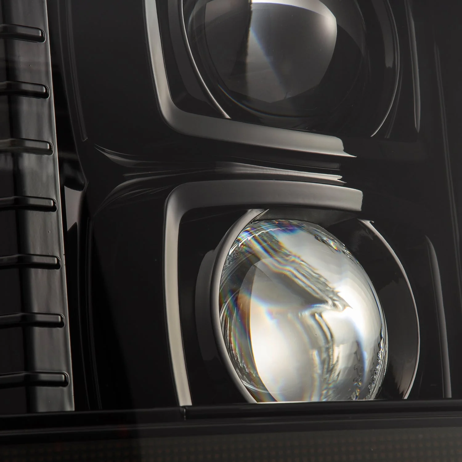 92-96 Ford F-Series/Bronco LUXX-Series LED Projector Headlights Alpha-Black - Image 14