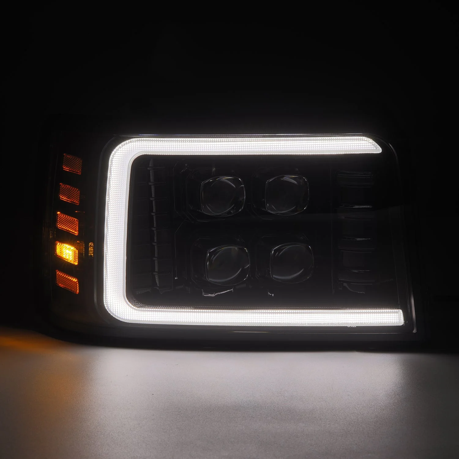 92-96 Ford F-Series/Bronco NOVA-Series LED Projector Headlights Alpha-Black - Image 9